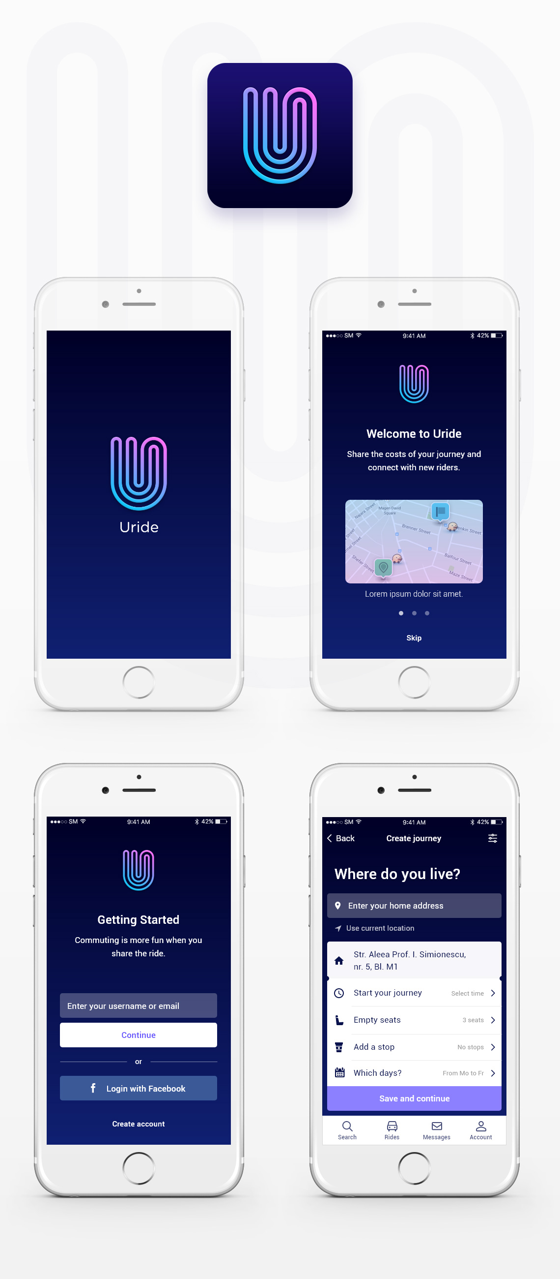 Uride — Car sharing app