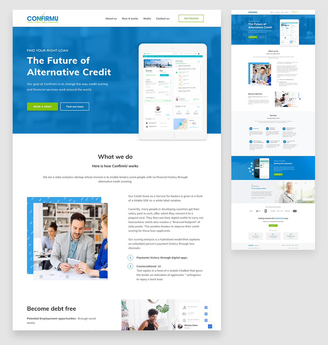 ConfirmU landing page